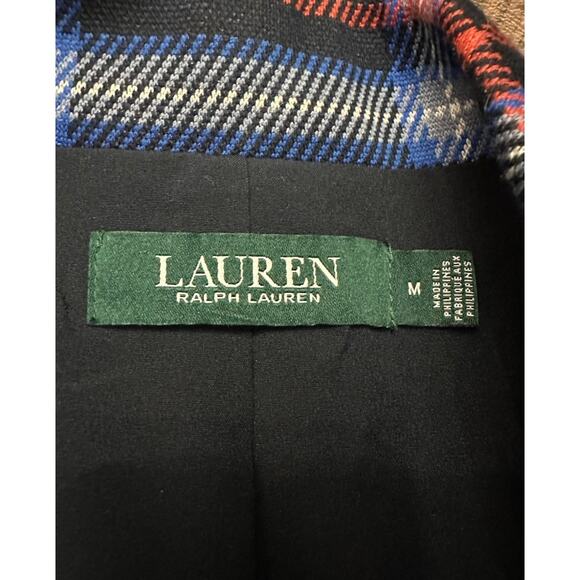 Lauren Ralph Lauren Plaid Blazer Jacket Navy/Red/White Gold Buttons Size M - Picture 5 of 12